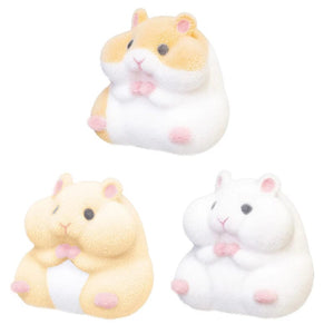 Planet Gates 【Random style】Japan Original Capsule Toys Cute Kawaii Fatty Milky Soft Hamster Flocking Plush Dolls Squeeze Stress Relief Toys