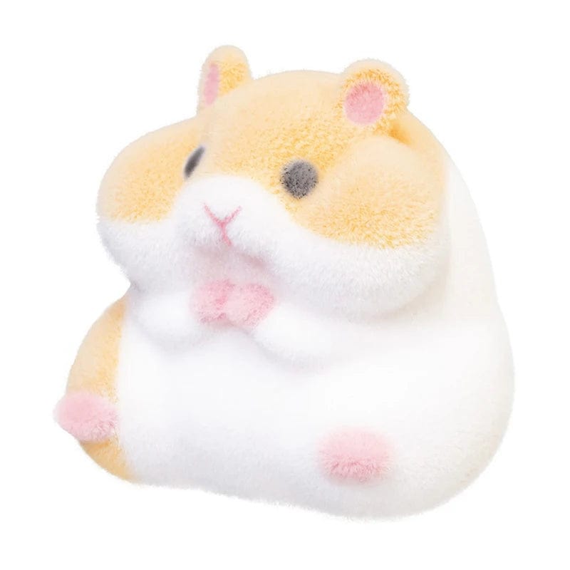 Planet Gates 【Random style】Japan Original Capsule Toys Cute Kawaii Fatty Milky Soft Hamster Flocking Plush Dolls Squeeze Stress Relief Toys