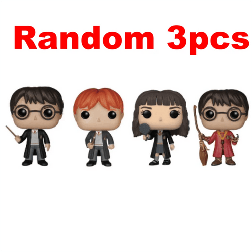 Planet Gates Random3pcs   no box 4pcsFigure HarridPotter Ron Hermione Snape Dobby Luna Lord Voldemort Soul Eating Vinyl Action Figure Collection Model Toys Gifts