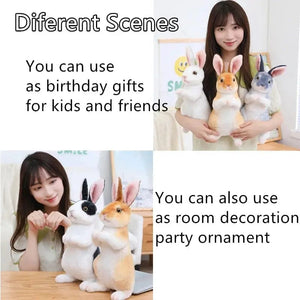 Planet Gates randomly 1pcs 1pc Randomly Realistic Cute Plush Rabbits Lifelike Animal Photo Props Bunny Simulation Toy Model Birthday Gift