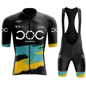 Planet Gates RAUDAX POC New Men's Cycling Set Road Bicycle Breathable Cycling Suit Bib Shorts Cycling Set Summer Cycling Team Training Suit