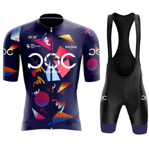 Planet Gates RAUDAX POC New Men's Cycling Set Road Bicycle Breathable Cycling Suit Bib Shorts Cycling Set Summer Cycling Team Training Suit