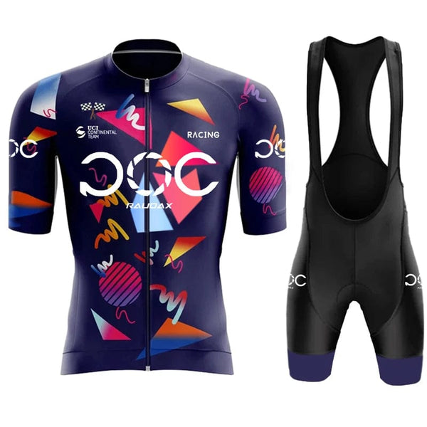 Planet Gates RAUDAX POC New Men's Cycling Set Road Bicycle Breathable Cycling Suit Bib Shorts Cycling Set Summer Cycling Team Training Suit