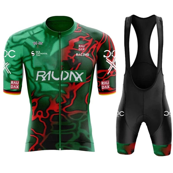 Planet Gates RAUDAX POC New Men's Cycling Set Road Bicycle Breathable Cycling Suit Bib Shorts Cycling Set Summer Cycling Team Training Suit