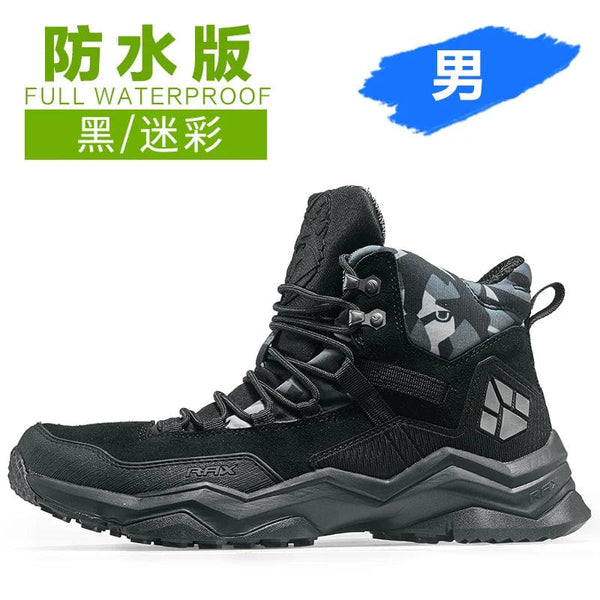 Planet Gates RAX Men Hiking Shoes Mid-top Waterproof Outdoor Sneaker Men Leather Trekking Boots Trail Camping Climbing Hunting Sneakers Women