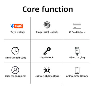 Planet Gates RAYKUBE M5 Tuya BLE Fingerprint Door Lock Digital Electronic Lock with Password/Key/IC Card/ Smartlife/ Tuya APP Unlock