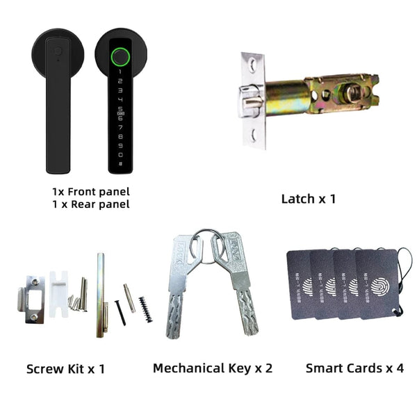 Planet Gates RAYKUBE M5 Tuya BLE Fingerprint Door Lock Digital Electronic Lock with Password/Key/IC Card/ Smartlife/ Tuya APP Unlock
