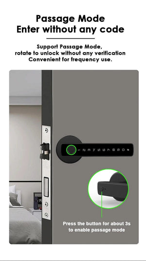 Planet Gates RAYKUBE M5 Tuya BLE Fingerprint Door Lock Digital Electronic Lock with Password/Key/IC Card/ Smartlife/ Tuya APP Unlock