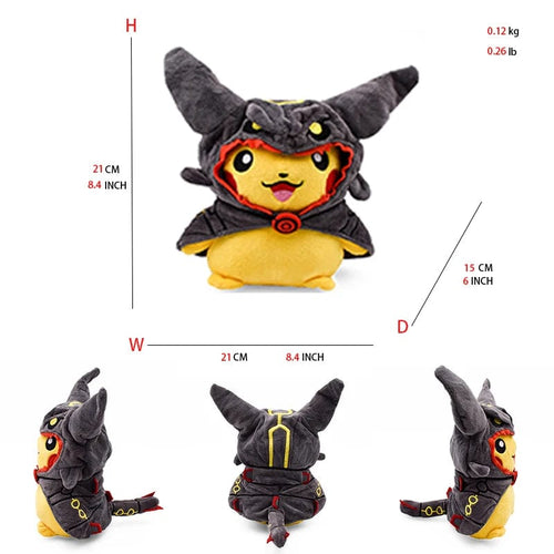Planet Gates Rayquaza BK Pikachu2 / 11cm-30cm Pikachu Cos Eevee Cosplay Plush Toys Charizard Peluche Lucario Stuffed Animal Doll Collectible Gift,Cartoon 20-30CM