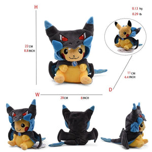 Planet Gates Rayquaza BK Pikachu2 Cos Eevee Pikachu Cosplay Plush Toys Charizard Peluche Lucario Stuffed Animal Doll Collectible Gift,Cartoon 20-30CM