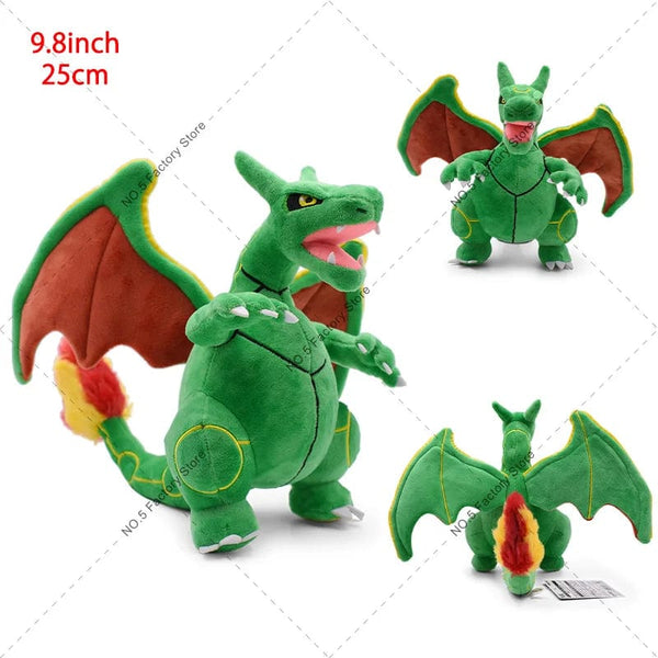 Planet Gates Rayquaza Charizard Mega Charizard X Y Plush Toys Charizard Evolution Doll Soft Stuffed Toys Animals Peluche Halloween Gifts for Children 8-10 Inch