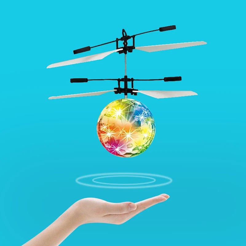 Planet Gates RC blue ball Flying Luminous Ball RC Kid's Flying Ball Anti-stress Drone Helicopter Infrared Induction Aircraft Remote Control Toys Gifts