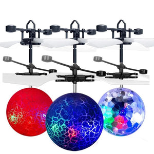 Planet Gates RC blue ball Flying Luminous Ball RC Kid's Flying Ball Anti-stress Drone Helicopter Infrared Induction Aircraft Remote Control Toys Gifts