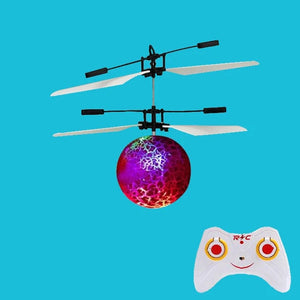 Planet Gates RC blue ball Flying Luminous Ball RC Kid's Flying Ball Anti-stress Drone Helicopter Infrared Induction Aircraft Remote Control Toys Gifts