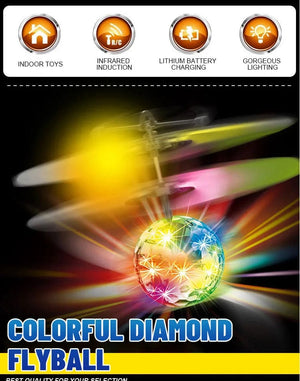 Planet Gates RC blue ball Flying Luminous Ball RC Kid's Flying Ball Anti-stress Drone Helicopter Infrared Induction Aircraft Remote Control Toys Gifts