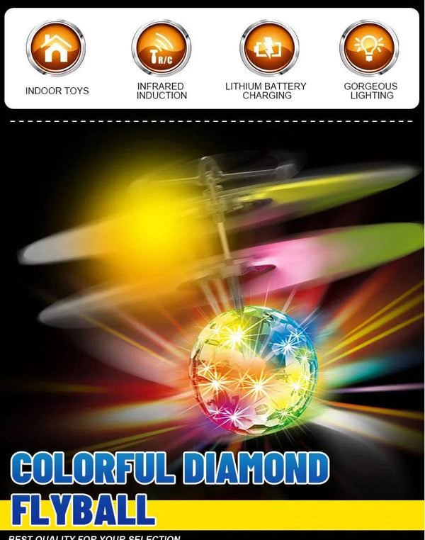 Planet Gates RC blue ball Flying Luminous Ball RC Kid's Flying Ball Anti-stress Drone Helicopter Infrared Induction Aircraft Remote Control Toys Gifts