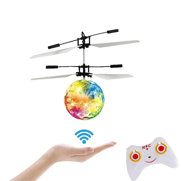Planet Gates RC blue ball Flying Luminous Ball RC Kid's Flying Ball Anti-stress Drone Helicopter Infrared Induction Aircraft Remote Control Toys Gifts