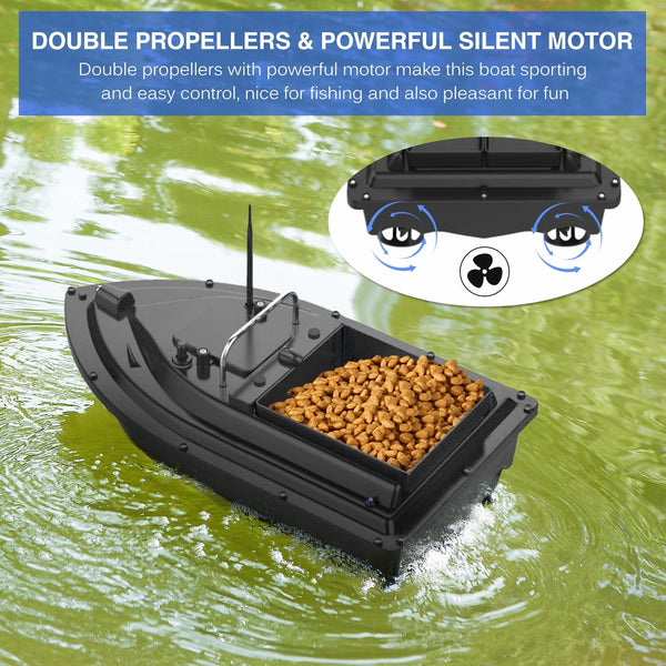 Planet Gates RC Fishing Bait Boat with Bag GPS Auto Return 2KG Load Bin 500M Distance Night Light 12000mah 6 Hours RC Ship Toy