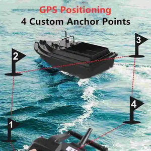 Planet Gates RC Fishing Bait Boat with Bag GPS Auto Return 2KG Load Bin 500M Distance Night Light 12000mah 6 Hours RC Ship Toy