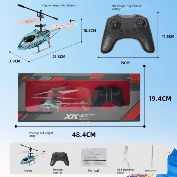 Planet Gates RC Helicopter 2.4GHZ 3.5 Channel Air Pressure Constant Height Light Remote Control Simulated Helicopter Toys Gift for Children