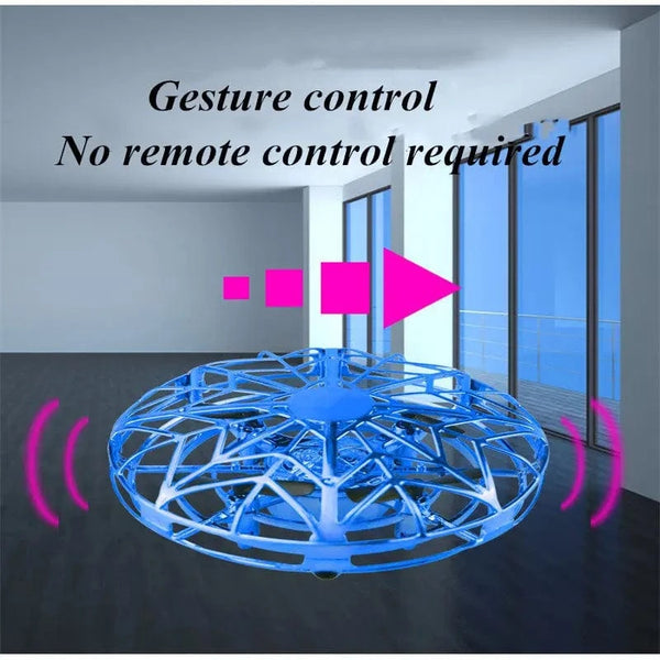Planet Gates Rc Quadcopter Flying Helicopter Magic Hand UFO Ball Aircraft Sensing Mini Induction Drone Kids Electric Electronic Toy