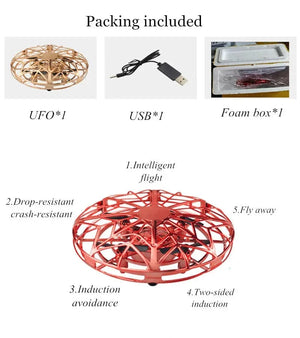 Planet Gates Rc Quadcopter Flying Helicopter Magic Hand UFO Ball Aircraft Sensing Mini Induction Drone Kids Electric Electronic Toy