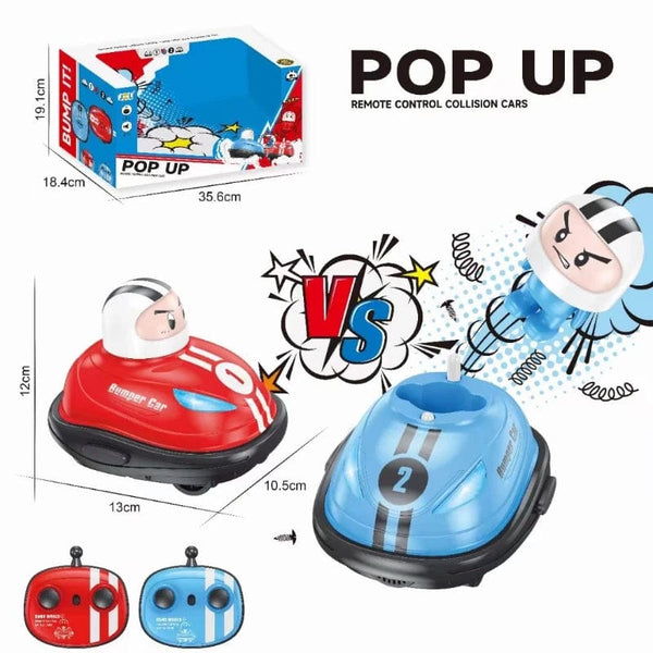 Planet Gates RC Toy 2.4G Super Battle Bumper Car Pop-up Doll Crash Bounce Ejection Light Children's Remote Control Toys Gift for Parenting