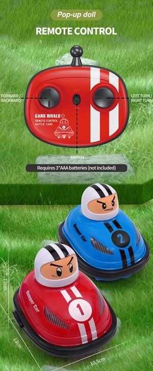 Planet Gates RC Toy 2.4G Super Battle Bumper Car Pop-up Doll Crash Bounce Ejection Light Children's Remote Control Toys Gift for Parenting
