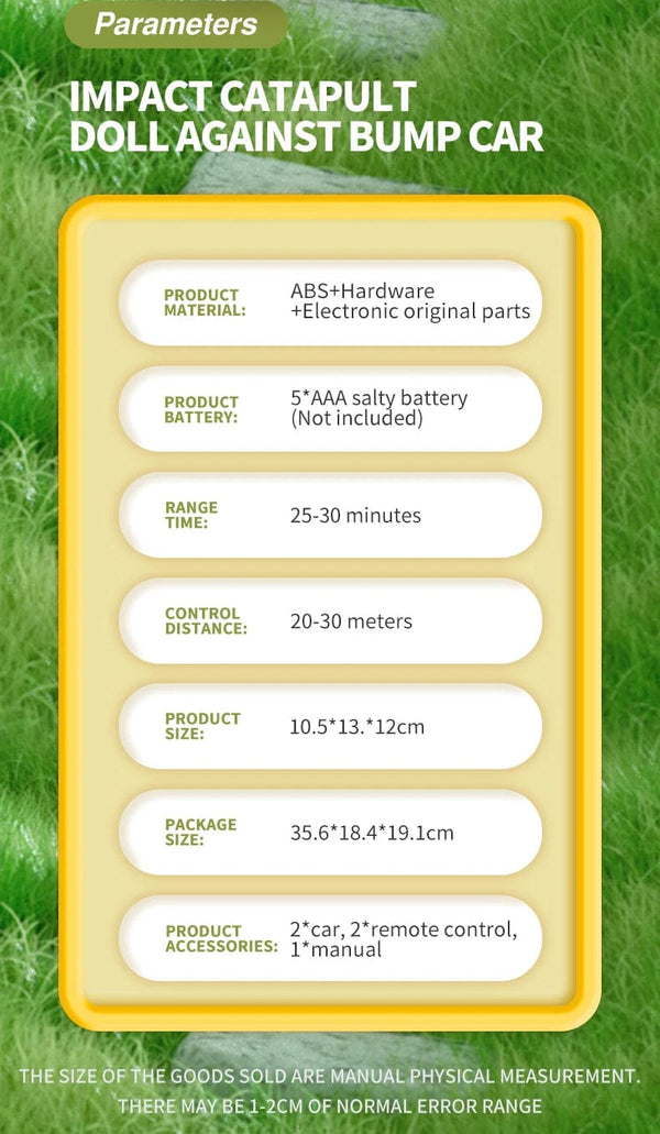 Planet Gates RC Toy 2.4G Super Battle Bumper Car Pop-up Doll Crash Bounce Ejection Light Children's Remote Control Toys Gift for Parenting