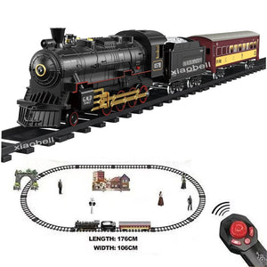 Planet Gates RC Train Toys Simulation Train Remote Control Retro Steam Electric Stepless Speed Control Remote Smoking Train Children's Toys