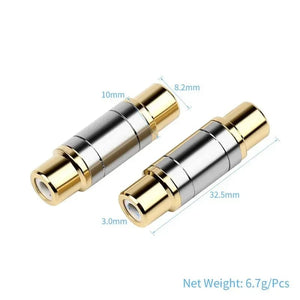 Planet Gates RCA Connector Audio Adapter Female To Female Converter Microphone AV Adapters For Home Amplifier Speaker Consumer Electronics