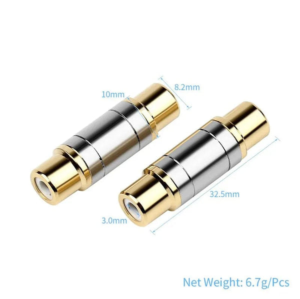 Planet Gates RCA Connector Audio Adapter Female To Female Converter Microphone AV Adapters For Home Amplifier Speaker Consumer Electronics