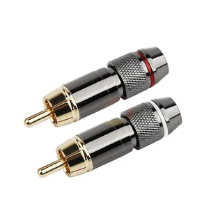 Planet Gates RCA Connector Audio Plug Jack Consumer Electronics Male Gold Plated Copper Screw Lock For Soldering Video Cable Metal Alloy