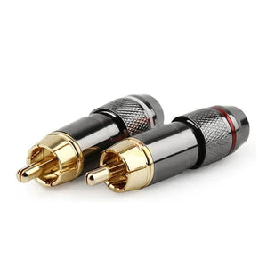 Planet Gates RCA Connector Audio Plug Jack Consumer Electronics Male Gold Plated Copper Screw Lock For Soldering Video Cable Metal Alloy