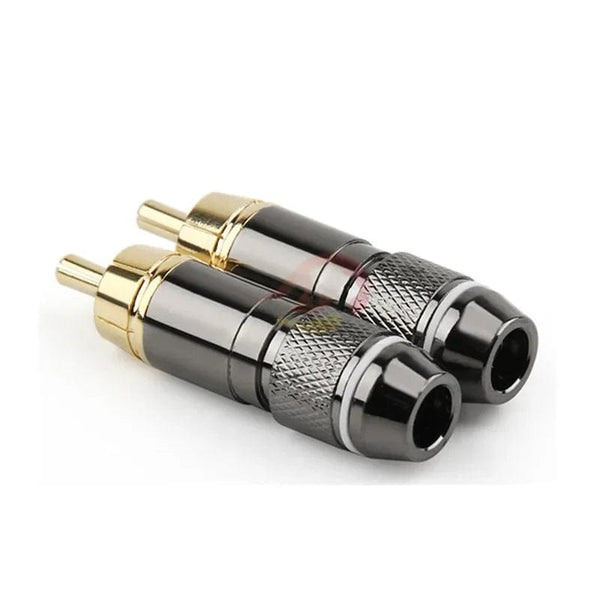Planet Gates RCA Connector Consumer Electronics RCA Plug Male Audio Jack Gold Plated Copper Screw Lock For Soldering Video Cable Metal Alloy
