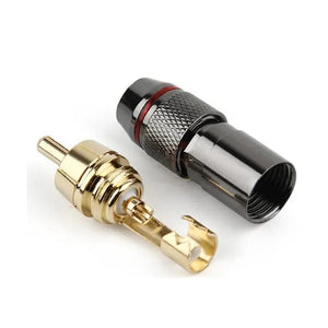 Planet Gates RCA Connector Consumer Electronics RCA Plug Male Audio Jack Gold Plated Copper Screw Lock For Soldering Video Cable Metal Alloy
