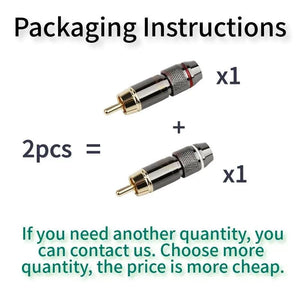 Planet Gates RCA Connector Consumer Electronics RCA Plug Male Audio Jack Gold Plated Copper Screw Lock For Soldering Video Cable Metal Alloy