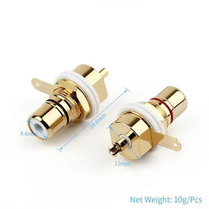 Planet Gates RCA Connector Female Socket Chassis Panel Mount CMC Connectors Audio Jack Red Black Cycle Nut AV Terminal Consumer Electronics