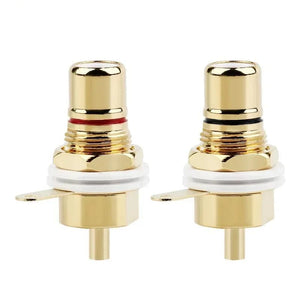 Planet Gates RCA Connector Female Socket Chassis Panel Mount CMC Connectors Audio Jack Red Black Cycle Nut AV Terminal Consumer Electronics