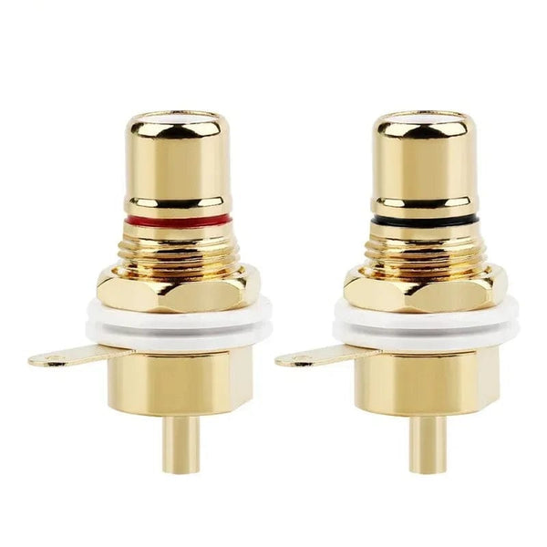 Planet Gates RCA Connector Female Socket Chassis Panel Mount CMC Connectors Audio Jack Red Black Cycle Nut AV Terminal Consumer Electronics