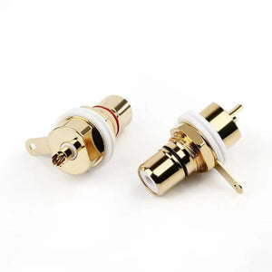 Planet Gates RCA Connector Female Socket Chassis Panel Mount CMC Connectors Audio Jack Red Black Cycle Nut AV Terminal Consumer Electronics