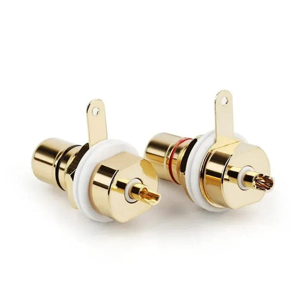 Planet Gates RCA Connector Female Socket Chassis Panel Mount CMC Connectors Audio Jack Red Black Cycle Nut AV Terminal Consumer Electronics