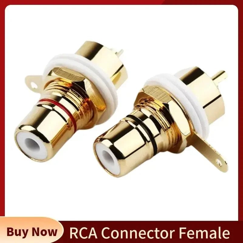 Planet Gates RCA Connector Female Socket Chassis Panel Mount CMC Connectors Audio Jack Red Black Cycle Nut AV Terminal Consumer Electronics