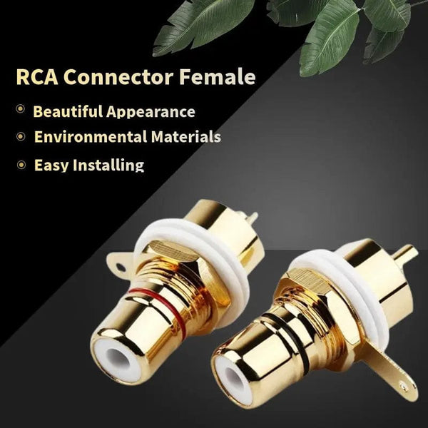 Planet Gates RCA Connector Female Socket Chassis Panel Mount CMC Connectors Audio Jack Red Black Cycle Nut AV Terminal Consumer Electronics