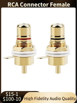 Planet Gates RCA Connector Female Socket Chassis Panel Mount CMC Connectors Audio Jack Red Black Cycle Nut AV Terminal Consumer Electronics
