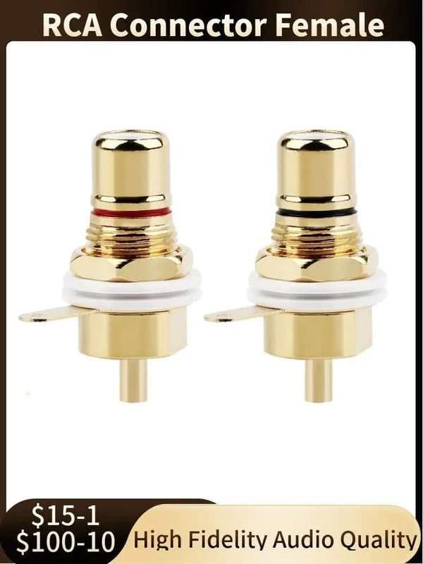 Planet Gates RCA Connector Female Socket Chassis Panel Mount CMC Connectors Audio Jack Red Black Cycle Nut AV Terminal Consumer Electronics