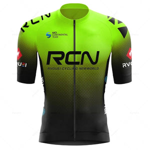 Planet Gates Rcn Fluorescent Green Cycling Sets Mountain Bike Uniform Summer Mans Cycling Jersey Set Road Bicycle Jerseys MTB Bicycle Wear