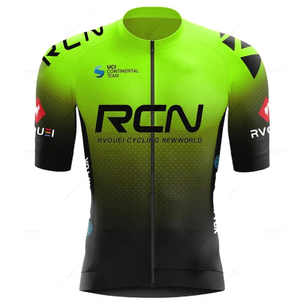 Planet Gates Rcn Fluorescent Green Cycling Sets Mountain Bike Uniform Summer Mans Cycling Jersey Set Road Bicycle Jerseys MTB Bicycle Wear