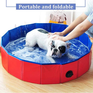 Planet Gates RD / 50x8cm Foldable Dog Bathtub Portable Bathing Basin For Cat Puppy Suitable For Indoor And Outdoor Kids Swimming Pool Summer Household