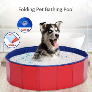 Planet Gates RD / 50x8cm Foldable Dog Bathtub Portable Bathing Basin For Cat Puppy Suitable For Indoor And Outdoor Kids Swimming Pool Summer Household